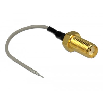 Delock Antenna Cable SMA jack bulkhead  open end tinned 1.37 94.8 mm, thread length 10 mm 2