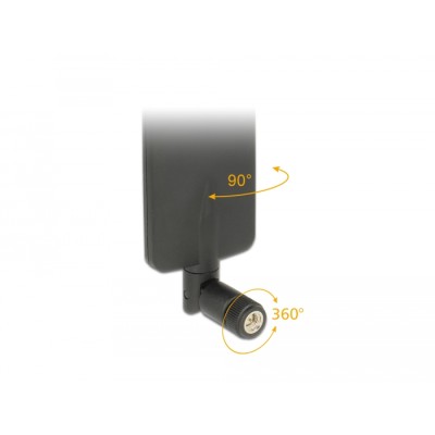 Delock LTE Antenna SMA plug 2 dBi omnidirectional rotatable with tilt joint black 2