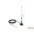 Delock WLAN 802.11 b/g/n Antenna SMB plug 2 dBi fixed omnidirectional with magnetic base and connection cable RG-174 1.5 m outdo