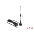 Delock GSM / UMTS / LTE Antenna SMA plug 2 dBi fixed omnidirectional with connection cable RG-174 2.5 m outdoor black