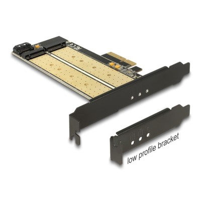 Delock PCI Express x4 Card  1 x internal M.2 Key B + 1 x internal NVMe M.2 Key M - Low Profile Form Factor 2