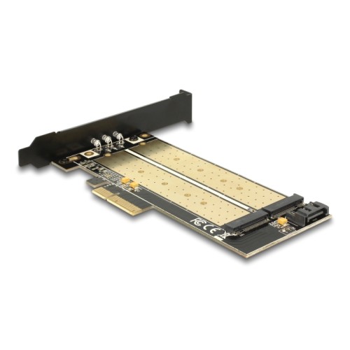 Delock PCI Express x4 Card > 1 x internal M.2 Key B + 1 x internal NVMe M.2 Key M - Low Profile Form Factor