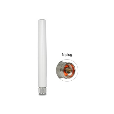 Delock LoRa 868 MHz Antenna N plug 2.09 dBi omnidirectional fixed outdoor white