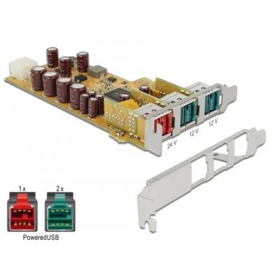 Delock PoweredUSB PCI Express Card > 1 x 24 V + 2 x 12 V