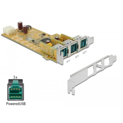 Delock PoweredUSB PCI Express x1 Card  3 x 12 V