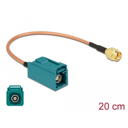 Delock Antenna Cable FAKRA Z jack  RP-SMA plug RG-316 20 cm