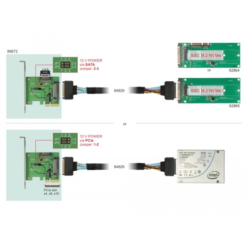 Delock PCI Express x4 Card > 1 x internal U.2 NVMe SFF-8639 female