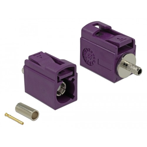 Delock FAKRA D jack 21 mm (short) for crimping