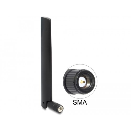 Delock NB-IoT 900 MHz Antenna SMA plug 3 dBi omnidirectional with tilt joint black