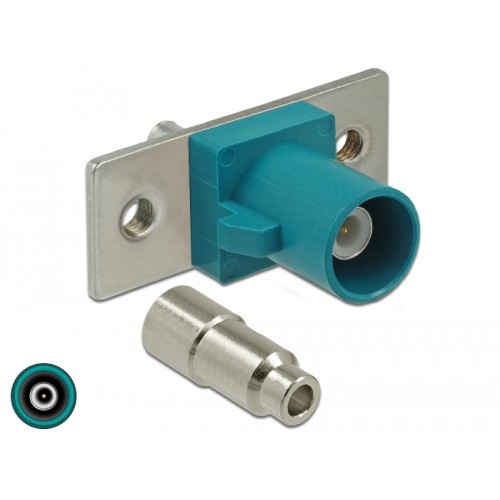 Delock FAKRA Z plug spring pin for soldering 2 prepunched holes