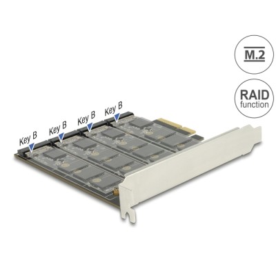 Delock PCI Express Card > 4 x internal M.2 Key B with RAID