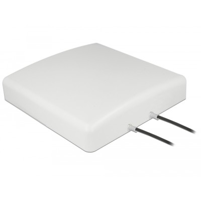 Delock LTE MIMO Antenna 2 x SMA Plug 8 dBi directional with connection cable RG-58 5 m white outdoor 2
