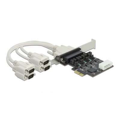Delock PCI Express x1 Card to 4 x Serial RS-232 with voltage supply 5 V / 12 V