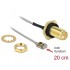 Delock Antenna Cable RP-SMA jack bulkhead to MHF® I LK plug 1.13 20 cm thread length 10 mm splash proof