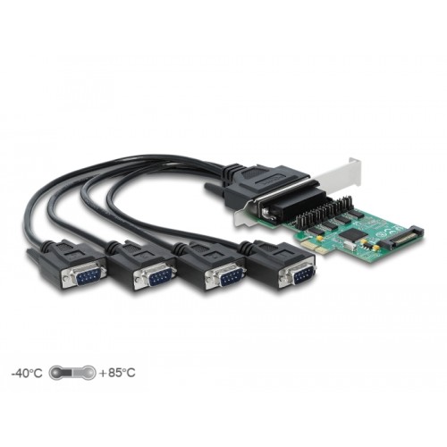 Delock PCI Express x1 Card to 4 x Serial RS-232 with voltage supply
