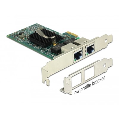 Delock PCI Express x1 Card 2 x RJ45 Gigabit LAN i82576