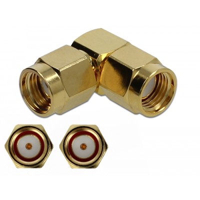 Delock Adapter RP-SMA plug to RP-SMA plug 90° 10 GHz