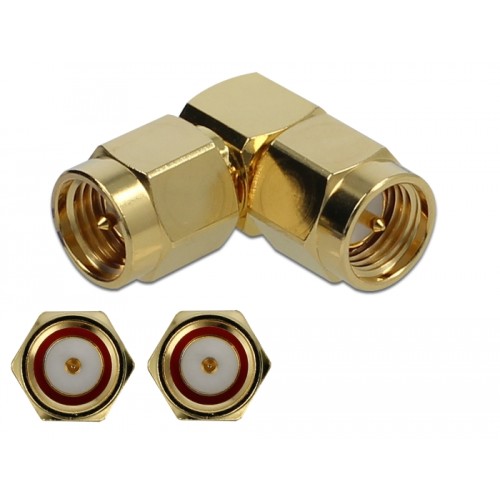Delock Adapter SMA plug to SMA plug 90° 10 GHz