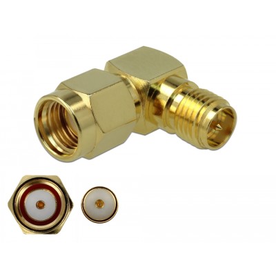 Delock Adapter RP-SMA plug to RP-SMA jack 90° 3 GHz
