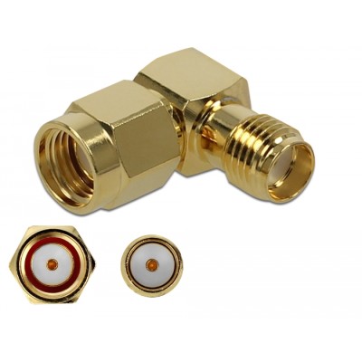 Delock Adapter RP-SMA plug to SMA jack 90° 10 GHz