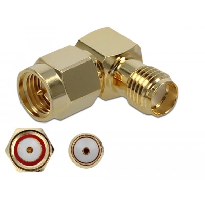 Delock Adapter SMA plug to SMA jack 90° 10 GHz