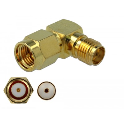 Delock Adapter SMA male to SMA female 90° 3 GHz