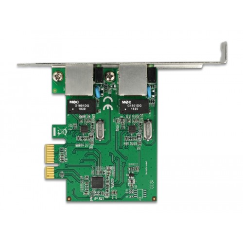 Delock PCI Express x1 Network Card Gigabit LAN 2 x RJ45 RTL8111
