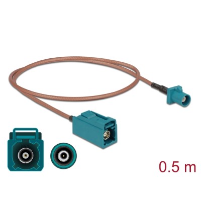 Delock Antenna Cable FAKRA Z plug > FAKRA Z jack RG-316 0.5 m
