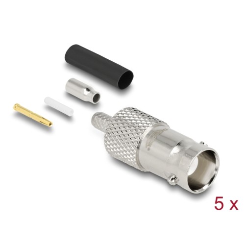 Delock BNC jack for crimping RG-174 / RG-316 with matching shrink tube