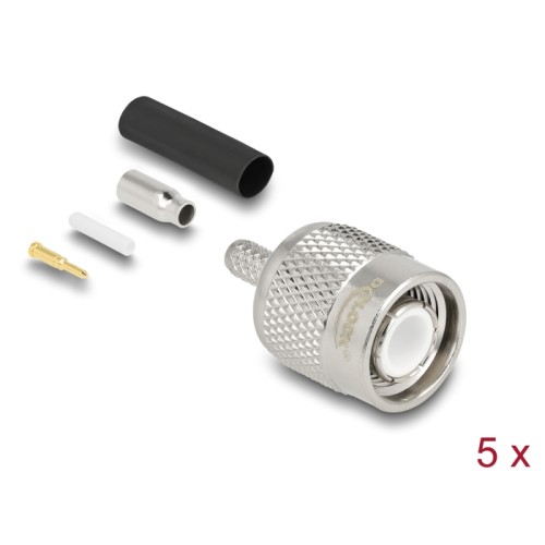 Delock TNC plug for crimping RG-174 / RG-316 with matching shrink tube