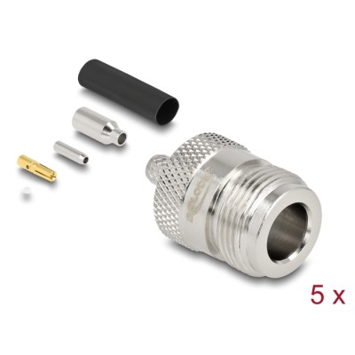 Delock N jack for crimping RG-174 / RG-316 with matching shrink tube