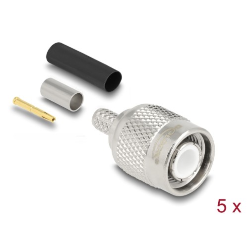 Delock TNC plug for crimping LMR 200 with matching shrink tube