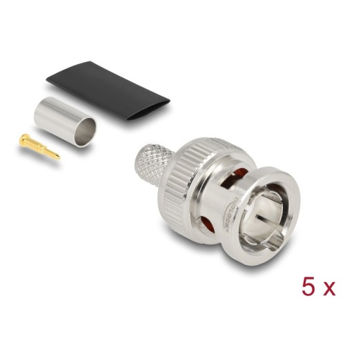 Delock BNC plug for crimping RG59 with matching shrink tube