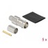 Delock BNC jack for crimping RG-6 with matching shrink tube - 5 pieces