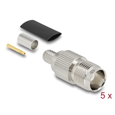 Delock TNC jack for crimping RG-59 with matching shrink tube