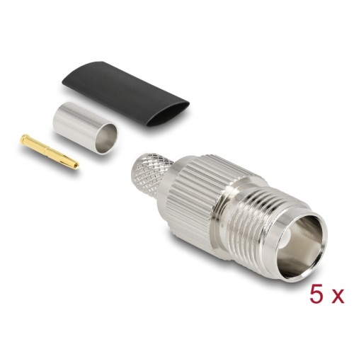 Delock TNC jack for crimping RG-59 with matching shrink tube