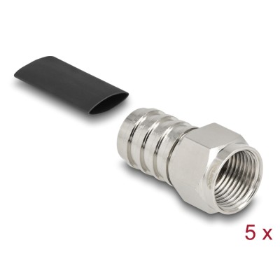 Delock F plug for crimping RG-59 with matching shrink tube