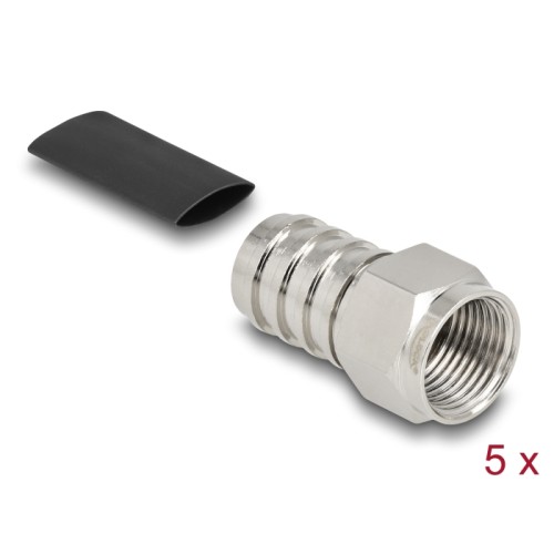 Delock F plug for crimping RG-59 with matching shrink tube