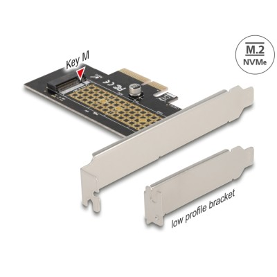 Delock PCI Express x4 Card to 1 x internal NVMe M.2 Key M 80 mm - Low Profile Form Factor