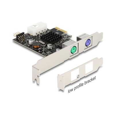 Delock PCI Express x1 Card to 2 x PS/2 and USB Pin Header - Low Profile Form Factor