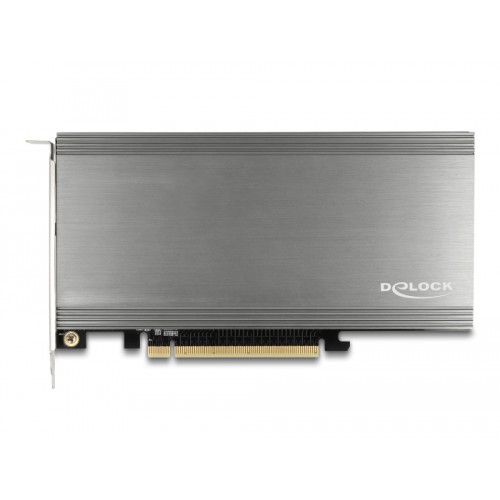 Delock PCI Express x16 Card to 4 x internal NVMe M.2 Key M with Heat Sink and Fan - Bifurcation