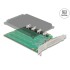 Delock PCI Express x16 Card to 4 x internal NVMe M.2 Key M with heat sink - Bifurcation