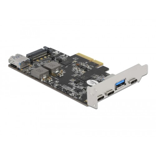Delock PCI Express x4 Card to 3 x USB Type-C™ + 2 x USB Type-A - SuperSpeed USB 10 Gbps - Low Profile Form Factor