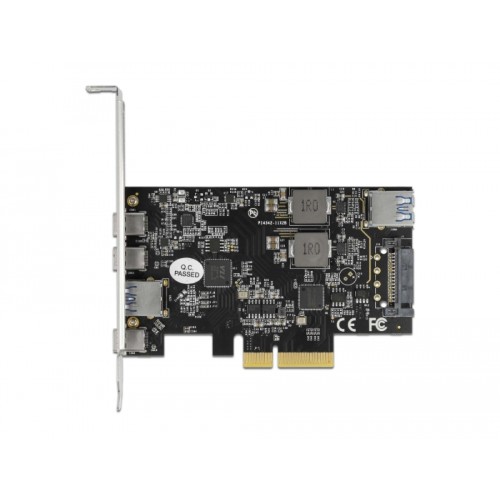 Delock PCI Express x4 Card to 3 x USB Type-C™ + 2 x USB Type-A - SuperSpeed USB 10 Gbps - Low Profile Form Factor