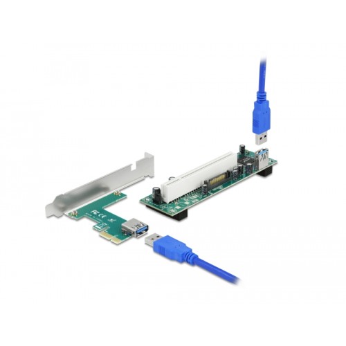Delock Riser Card PCI Express x1 to 1 x PCI 32 Bit Slot with 60 cm cable