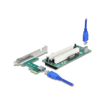 Delock Riser Card PCI Express x1 to 2 x PCI 32 Bit Slot with 60 cm cable