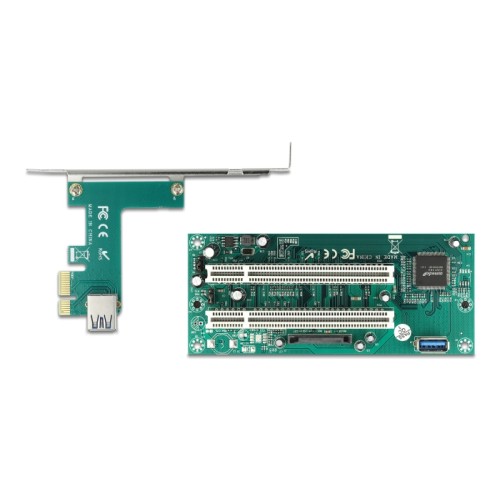Delock Riser Card PCI Express x1 to 2 x PCI 32 Bit Slot with 60 cm cable