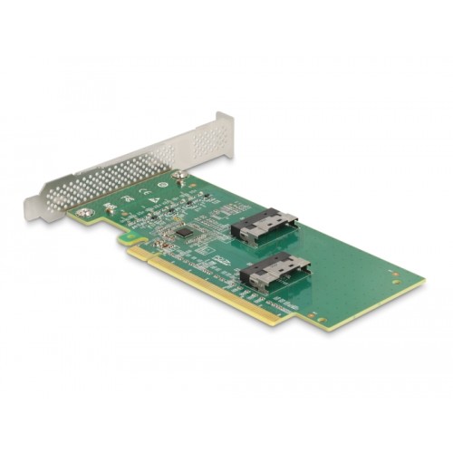 Delock PCI Express 4.0 x16 Card to 4 x SFF-8639 NVMe - Bifurcation - Low Profile Form Factor