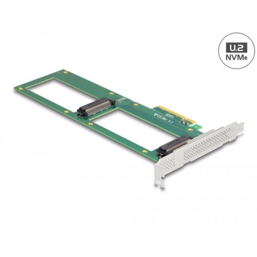 Delock PCI Express 4.0 x8 Card to 2 x internal U.2 NVMe SFF-8639 - Bifurcation