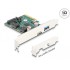 Delock PCI Express x4 Card to 1 x external USB 10 Gbps Type-C™ female + 1 x external USB 10 Gbps Type-A female - Low Profile For